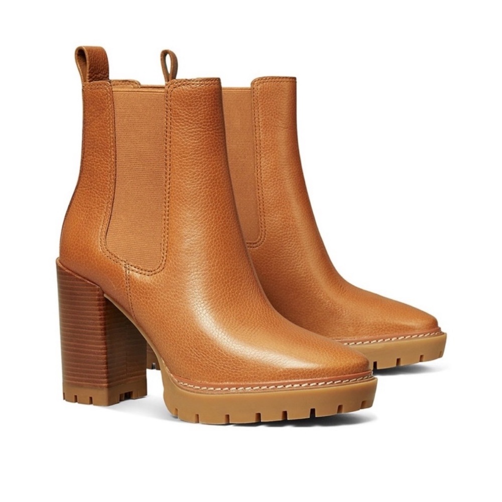 Tory Burch Carson 70mm Lug Sole Boot in Toasted Caramel, SIZE 8 1/2 US